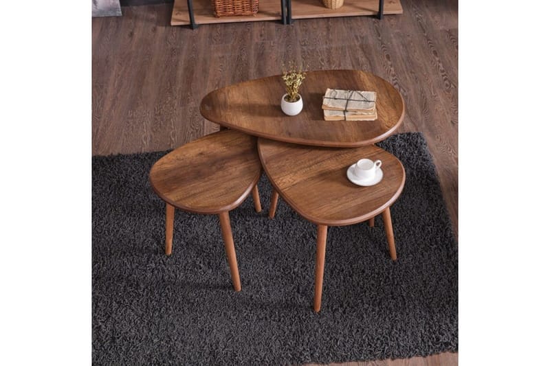 Horatio Sett med bord 80 cm - Sand - Møbler - Bord - Avlastningsbord & sidobord - Settbord