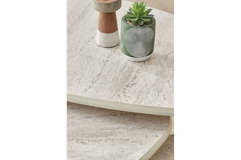 Horatio Sett med bord 80 cm - Sand - Møbler - Bord - Avlastningsbord & sidobord - Settbord