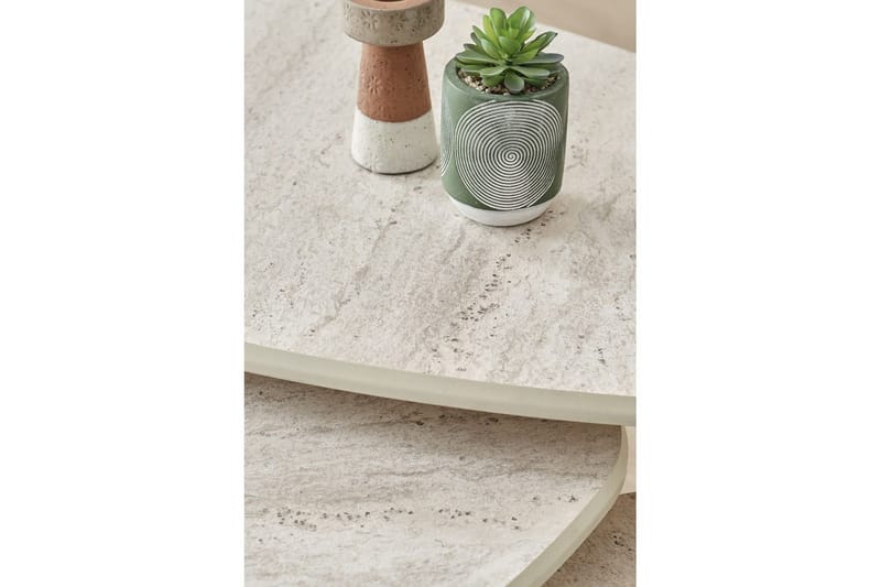 Horatio Sett med bord 80 cm - Sand - Møbler - Bord - Avlastningsbord & sidobord - Settbord