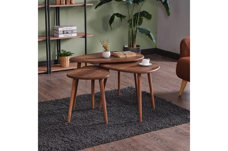 Horatio Sett med bord 80 cm - Sand - Møbler - Bord - Avlastningsbord & sidobord - Settbord