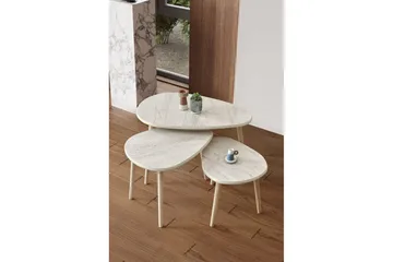 Horatio Sett med bord 80 cm - Sand - Møbler - Bord - Avlastningsbord & sidobord - Settbord