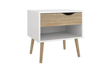 Hostafranc Sengebord 50,2 cm - Hvit - Møbler - Bord - Avlastningsbord & sidobord - Sengebord & nattbord