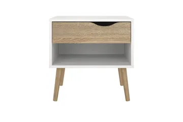 Hostafranc Sengebord 50,2 cm - Hvit - Møbler - Bord - Avlastningsbord & sidobord - Sengebord & nattbord