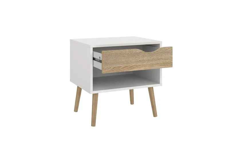 Hostafranc Sengebord 50,2 cm - Hvit - Møbler - Bord - Avlastningsbord & sidobord - Sengebord & nattbord