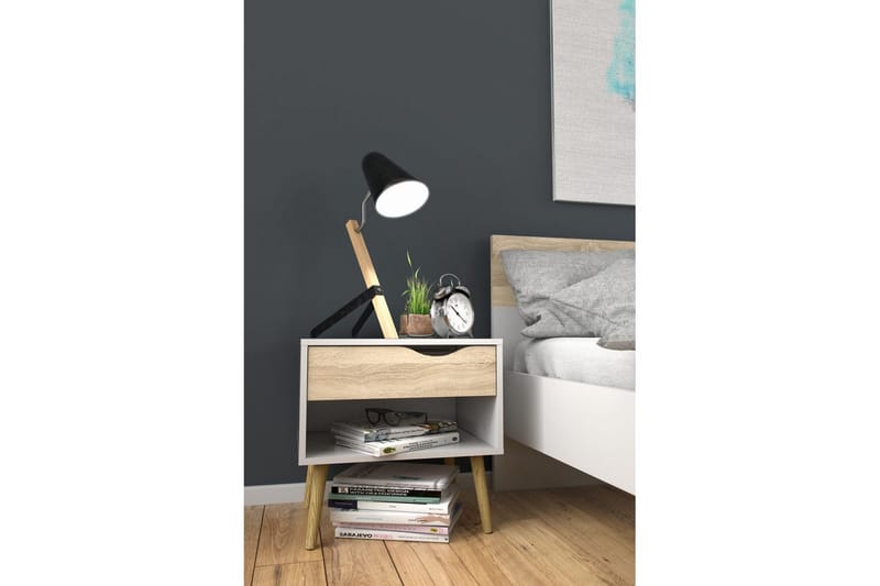 Hostafranc Sengebord 50,2 cm - Hvit - Møbler - Bord - Avlastningsbord & sidobord - Sengebord & nattbord