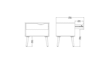 Hostafranc Sengebord 50,2 cm - Hvit - Møbler - Bord - Avlastningsbord & sidobord - Sengebord & nattbord