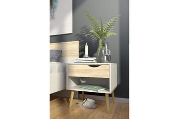 Hostafranc Sengebord 50,2 cm - Hvit - Møbler - Bord - Avlastningsbord & sidobord - Sengebord & nattbord