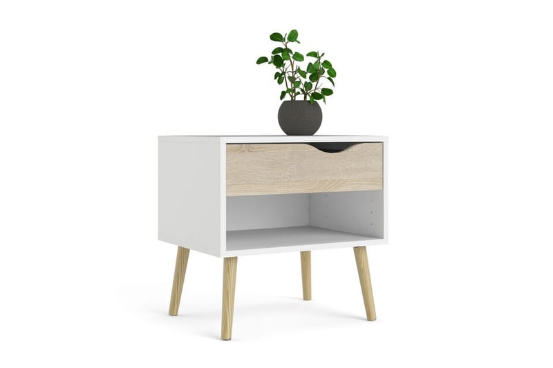 Hostafranc Sengebord 50,2 cm - Hvit - Møbler - Bord - Avlastningsbord & sidobord - Sengebord & nattbord