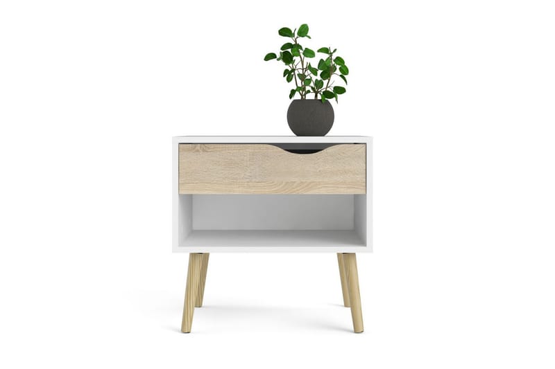 Hostafranc Sengebord 50,2 cm - Hvit - Møbler - Bord - Avlastningsbord & sidobord - Sengebord & nattbord