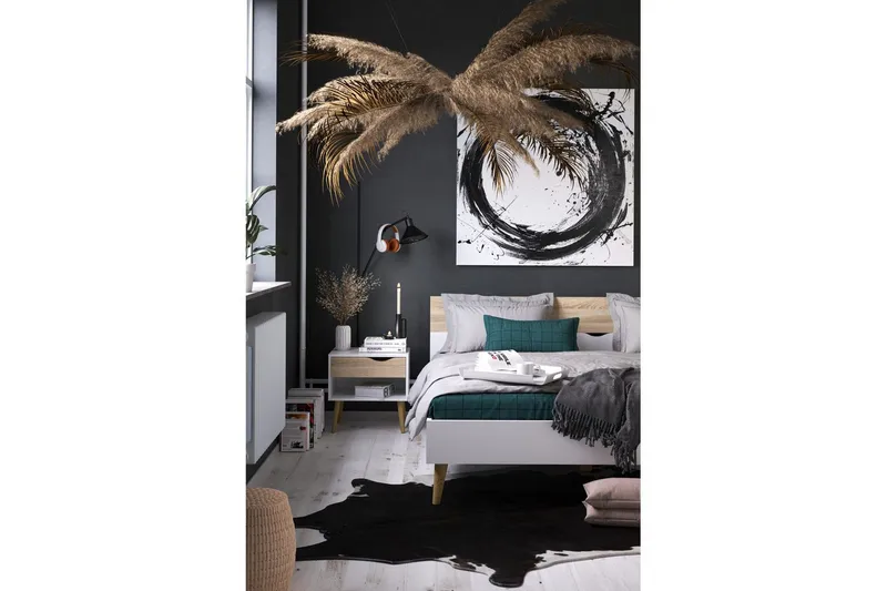 Hostafranc Sengebord 50,2 cm - Hvit - Møbler - Bord - Avlastningsbord & sidobord - Sengebord & nattbord