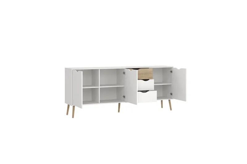 Hostafranc Skjenk 195,7 cm - Hvit - Oppbevaring - Oppbevaringsmøbler - Sideboard & skjenk