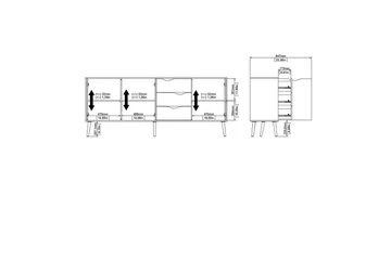 Hostafranc Skjenk 195,7 cm - Hvit - Oppbevaring - Oppbevaringsmøbler - Sideboard & skjenk
