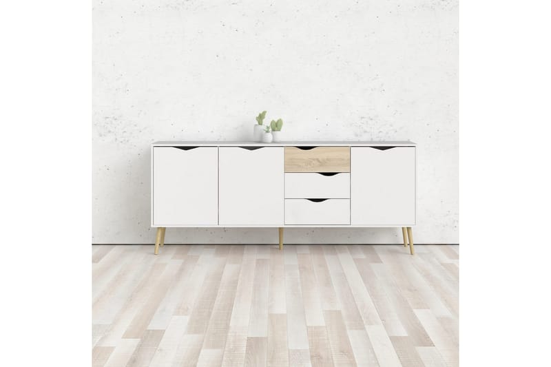 Hostafranc Skjenk 195,7 cm - Hvit - Oppbevaring - Oppbevaringsmøbler - Sideboard & skjenk