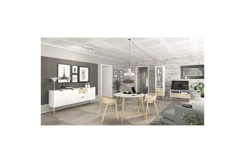 Hostafranc Skjenk 195,7 cm - Hvit - Oppbevaring - Oppbevaringsmøbler - Sideboard & skjenk