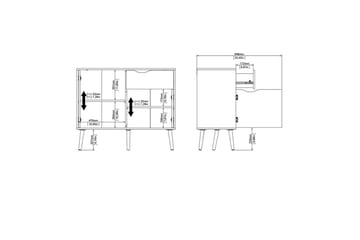 Hostafranc Skjenk 98,7 cm - Hvit - Oppbevaring - Oppbevaringsmøbler - Sideboard & skjenk
