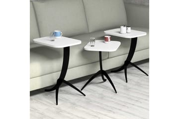Hovdane Settbord 45 cm 3 Bord - Hvit/Svart - Møbler - Bord - Sofabord & salongbord