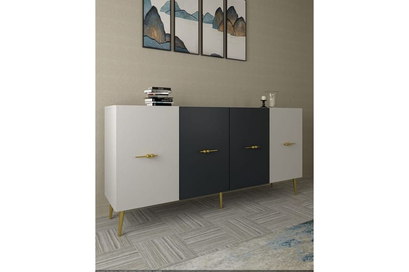 Huelva Konsollbord 150 cm - Hvit/Antrasitt - Møbler - Bord - Avlastningsbord & sidobord - Konsollbord & gangbord