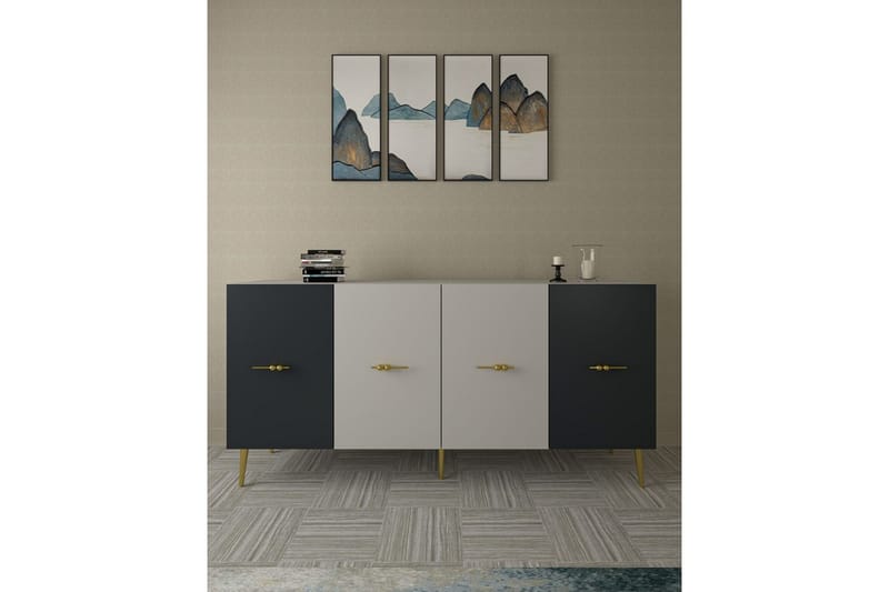 Huelva Konsollbord 150 cm - Hvit/Antrasitt - Møbler - Bord - Avlastningsbord & sidobord - Konsollbord & gangbord