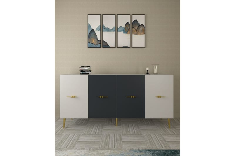 Huelva Konsollbord 150 cm - Hvit/Antrasitt - Møbler - Bord - Avlastningsbord & sidobord - Konsollbord & gangbord