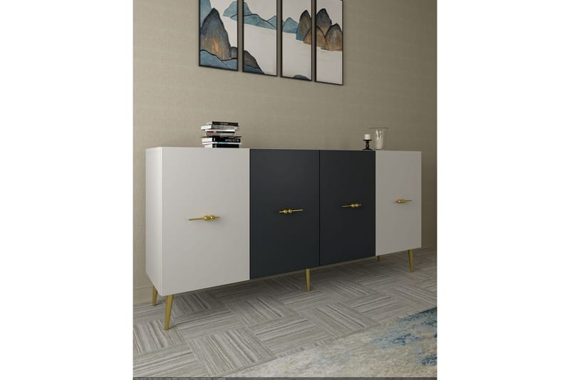 Huelva Konsollbord 150 cm - Hvit/Antrasitt - Møbler - Bord - Avlastningsbord & sidobord - Konsollbord & gangbord