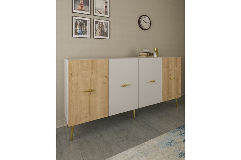 Huelva Konsollbord 150 cm - Hvit/Eik - Møbler - Bord - Avlastningsbord & sidobord - Konsollbord & gangbord