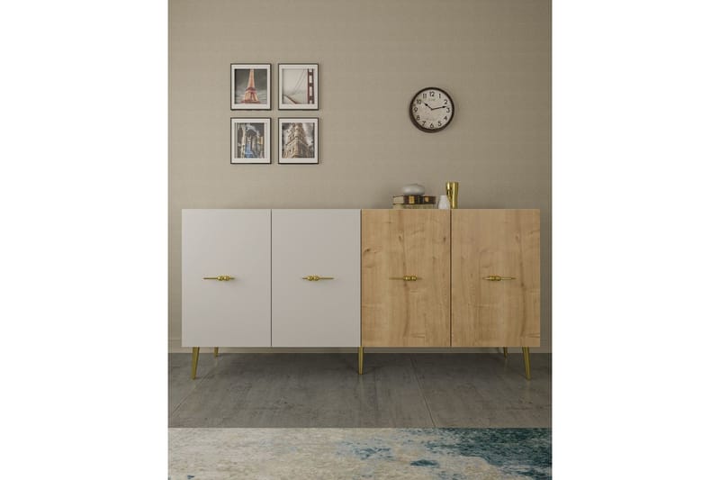 Huelva Konsollbord 150 cm - Hvit/Eik - Møbler - Bord - Avlastningsbord & sidobord - Konsollbord & gangbord