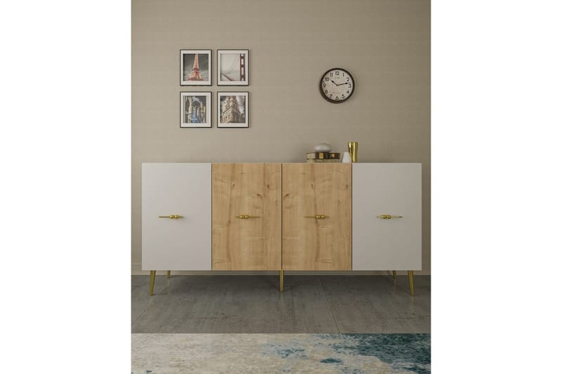 Huelva Konsollbord 150 cm - Hvit/Eik - Møbler - Bord - Avlastningsbord & sidobord - Konsollbord & gangbord