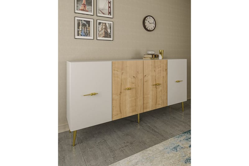 Huelva Konsollbord 150 cm - Hvit/Eik - Møbler - Bord - Avlastningsbord & sidobord - Konsollbord & gangbord