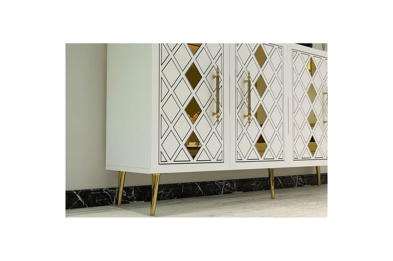 Ilna Konsollbord 150 cm - Gull/Hvit - Møbler - Bord - Avlastningsbord & sidobord - Konsollbord & gangbord