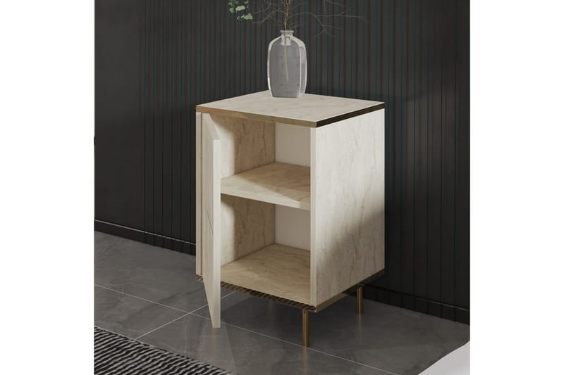Imaj Nattbord 40 cm - Beige/Gull - Møbler - Bord - Avlastningsbord & sidobord - Sengebord & nattbord