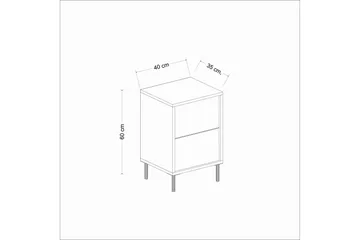 Imaj Nattbord 40 cm - Hvit/Gull - Møbler - Bord - Avlastningsbord & sidobord - Sengebord & nattbord