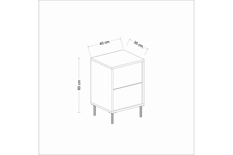 Imaj Nattbord 40 cm - Hvit/Gull - Møbler - Bord - Avlastningsbord & sidobord - Sengebord & nattbord