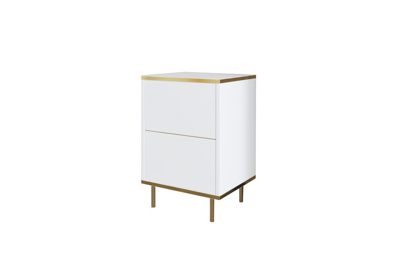 Imaj Nattbord 40 cm, Hvit/Gull