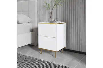 Imaj Nattbord 40 cm - Hvit/Gull - Møbler - Bord - Avlastningsbord & sidobord - Sengebord & nattbord