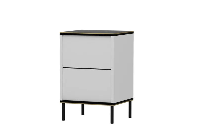 Imaj Nattbord 40 cm - Hvit/Svart/Gull - Møbler - Bord - Avlastningsbord & sidobord - Sengebord & nattbord