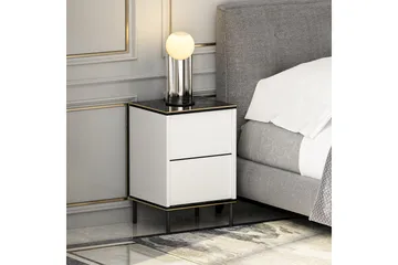 Imaj Nattbord 40 cm - Hvit/Svart/Gull - Møbler - Bord - Avlastningsbord & sidobord - Sengebord & nattbord