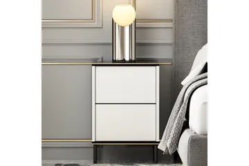 Imaj Nattbord 40 cm - Hvit/Svart/Gull - Møbler - Bord - Avlastningsbord & sidobord - Sengebord & nattbord