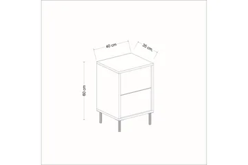 Imaj Nattbord 40 cm - Hvit/Svart/Gull - Møbler - Bord - Avlastningsbord & sidobord - Sengebord & nattbord