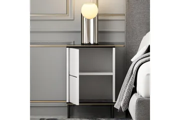 Imaj Nattbord 40 cm - Hvit/Svart/Gull - Møbler - Bord - Avlastningsbord & sidobord - Sengebord & nattbord