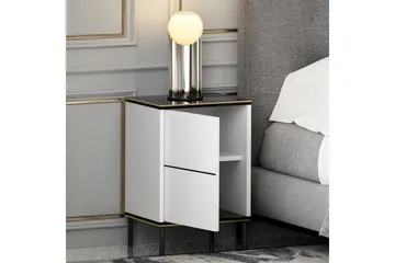 Imaj Nattbord 40 cm - Hvit/Svart/Gull - Møbler - Bord - Avlastningsbord & sidobord - Sengebord & nattbord