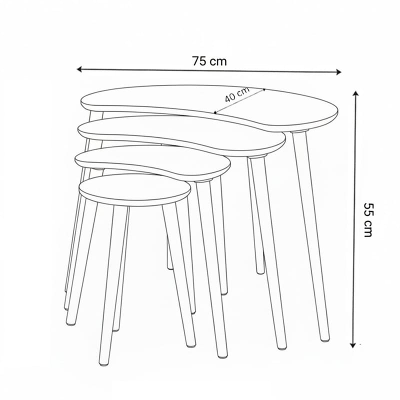 Indumati settbord 75 cm - Eik - Møbler - Bord - Avlastningsbord & sidobord - Settbord