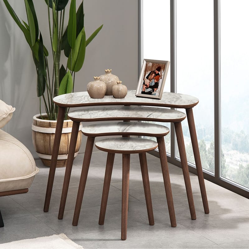 Indumati settbord 75 cm - Hvit - Møbler - Bord - Avlastningsbord & sidobord - Settbord