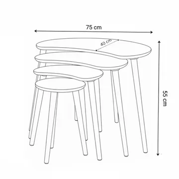 Indumati settbord 75 cm - Valnøtt - Møbler - Bord - Avlastningsbord & sidobord - Settbord