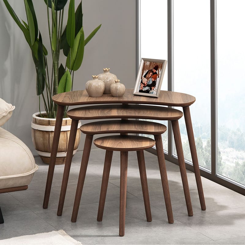 Indumati settbord 75 cm - Valnøtt - Møbler - Bord - Avlastningsbord & sidobord - Settbord