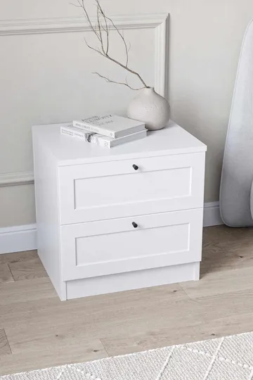 Interlaken nattbord 50 cm - Hvit - Møbler - Bord - Avlastningsbord & sidobord - Sengebord & nattbord