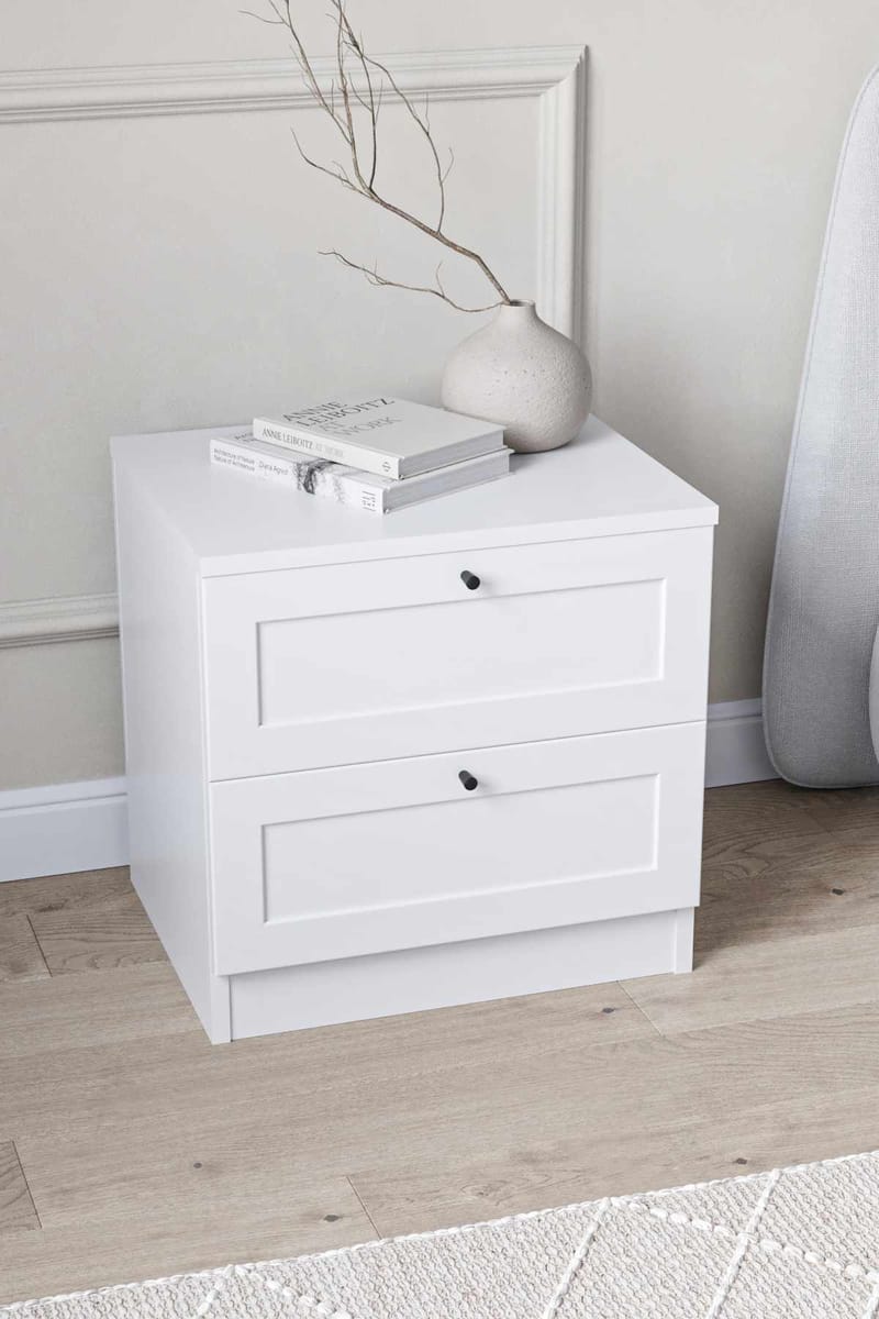 Interlaken nattbord 50 cm - Hvit - Møbler - Bord - Avlastningsbord & sidobord - Sengebord & nattbord