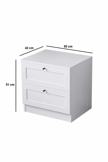 Interlaken nattbord 50 cm - Hvit - Møbler - Bord - Avlastningsbord & sidobord - Sengebord & nattbord