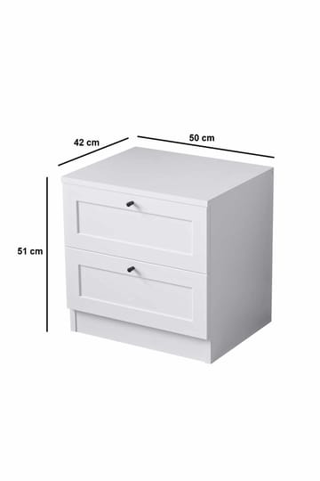 Interlaken nattbord 50 cm - Hvit - Møbler - Bord - Avlastningsbord & sidobord - Sengebord & nattbord