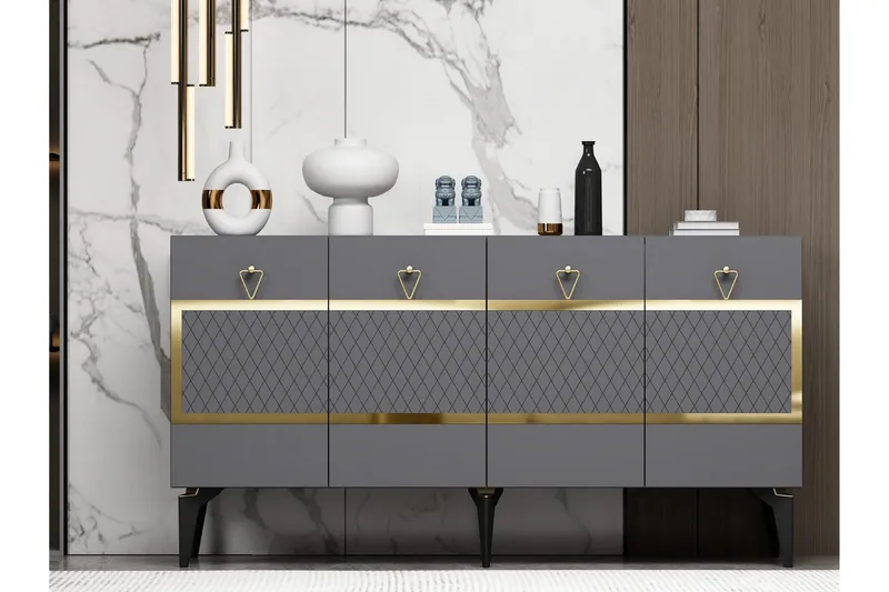 Ipek Konsollbord 150 cm - Antrasitt/Gull - Møbler - Bord - Avlastningsbord & sidobord - Konsollbord & gangbord