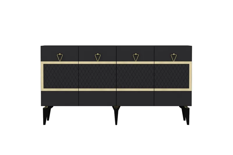 Ipek Konsollbord 150 cm, Antrasitt/Gull